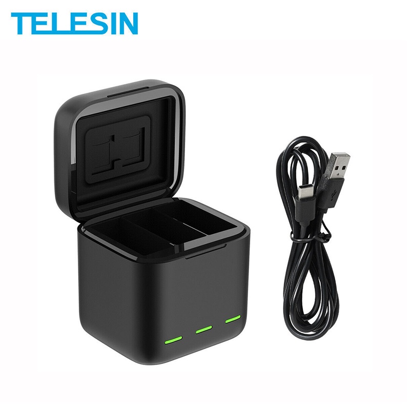 gopro-11-10-9-telesin-storage-charger-box-with-telesin-battery-แท่นชาร์จ-ที่ชาร์จ-แบตเตอร์รี่