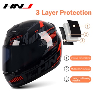 ภาพขนาดย่อของภาพหน้าปกสินค้าHNJ หมวกกันน๊อค เต็มใบ Motorcycle Helmets Full Face Electric Couple Road Safety จากร้าน hnjth บน Shopee