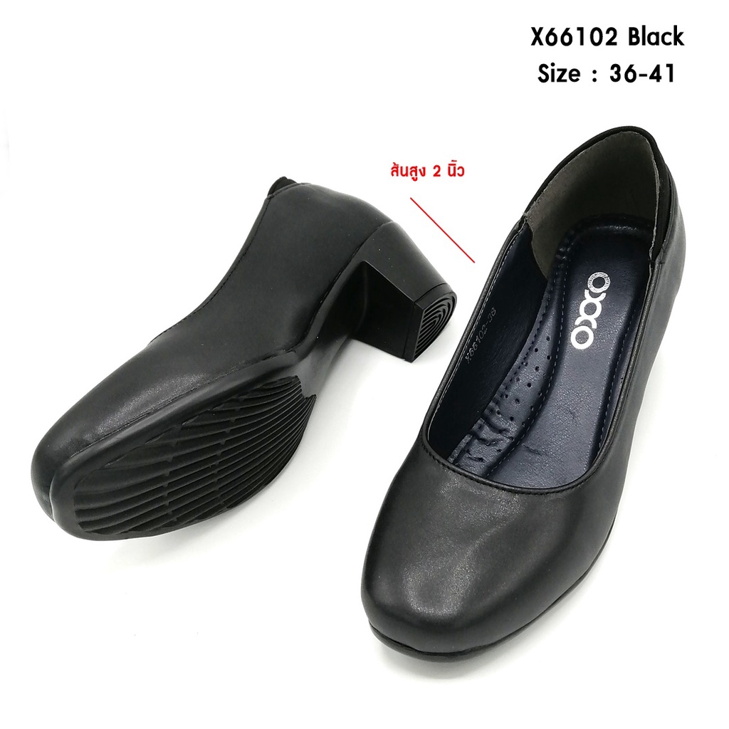 5okshop-รองเท้าคัทชู-ใส่ทำงาน-ทรงหัวมน-ส้นสูง2นิ้ว-วัสดุหนังพียู-ส้นพียู-ใส่สบาย-พื้นนิ่ม-น้ำหนักเบา-x66102