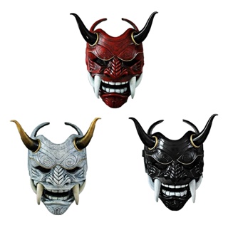หน้ากากยาง ลาย Hannya Demon Oni Samurai Noh Kabuki Prajna Devil สไตล์ญี่ปุ่น สําหรับผู้ใหญ่ ทุกเพศ