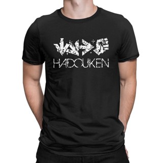 เสื้อยืดคอกลม วินเทจ Hadouken สตรีทไฟท์เตอร์เสื้อผู้ชายคอกลม 100% เสื้อยืดผ้าฝ้ายเสื้อยืดแขนสั้นวันเกิด Hediy