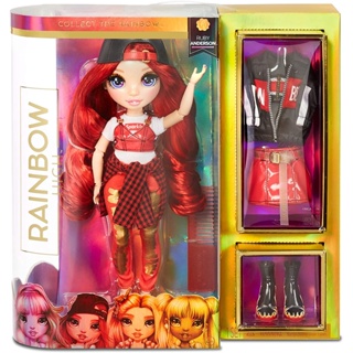 Rainbow High Ruby Anderson - Red Clothes Fashion Doll เสื้อทับทิมสูง สีรุ้ง แฟชั่นสําหรับตุ๊กตา