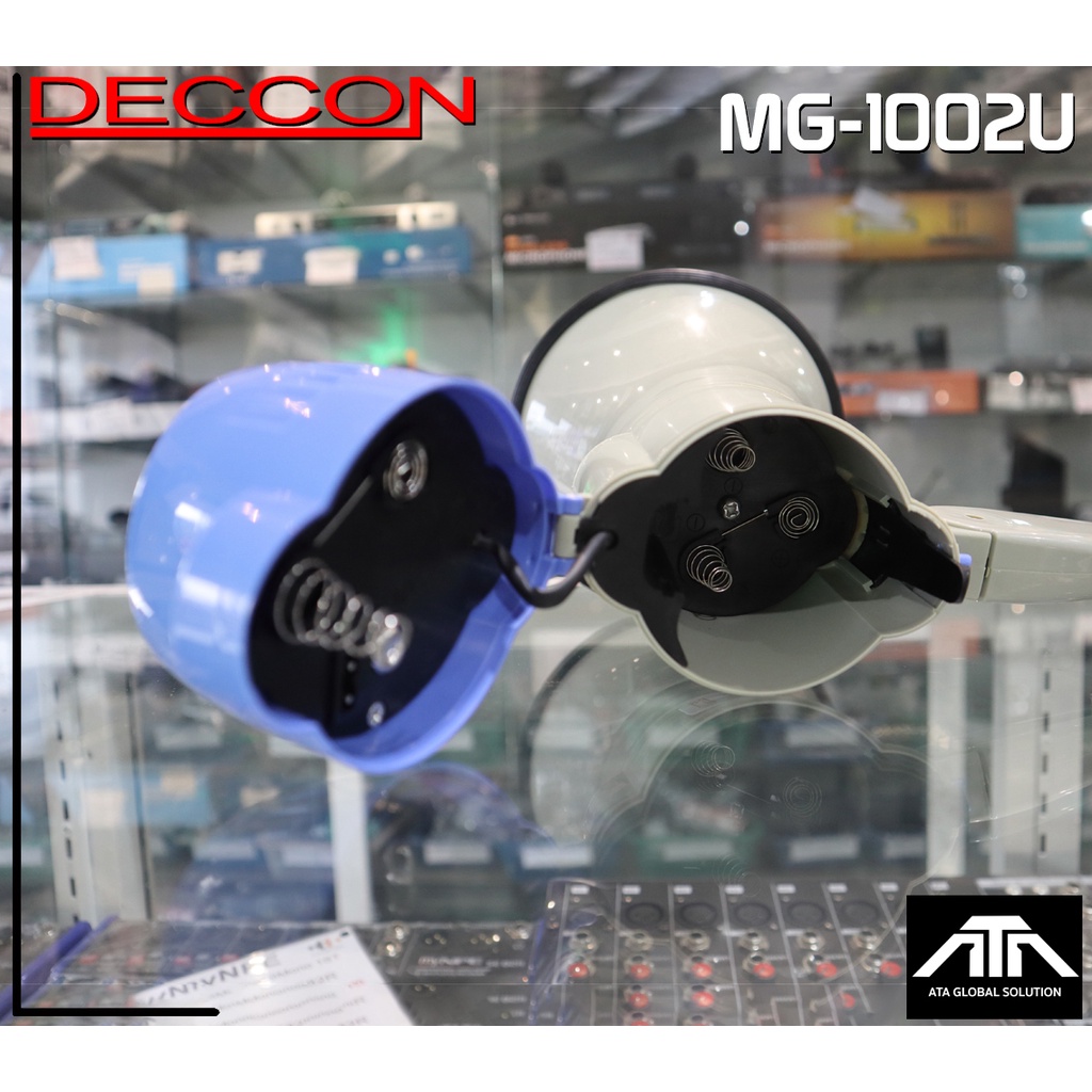 เมกกะโฟน-โทรโข่ง-ยี่ห้อ-deccon-mg-1002u-มี-แบตเตอรี่แห้ง-อัดเสียงได้-mg1002u-mg1002-decon-เดกค่อน-1002