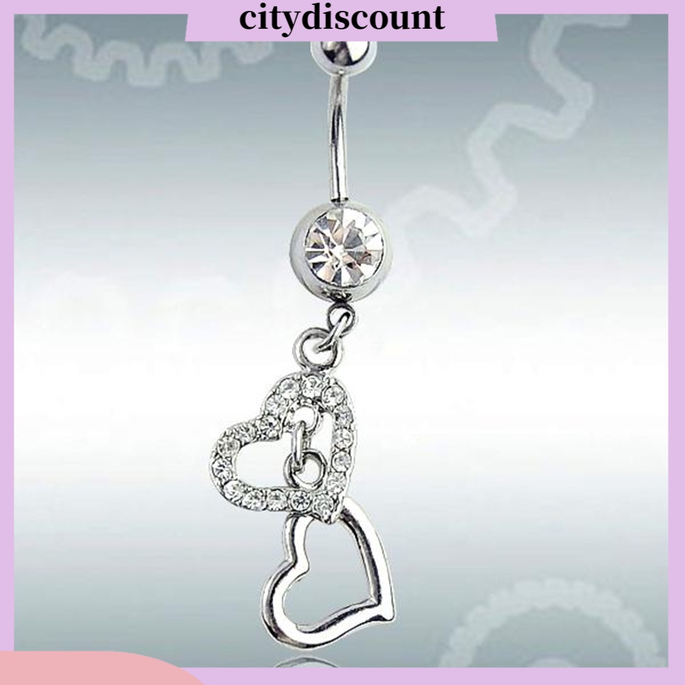 lt-citydiscount-gt-แหวนเงินห้อยคริสตัลเจาะสะดือ