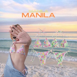 ภาพหน้าปกสินค้า(มีบรา-กางเกงขายแยก/มี12สี!!) Manila bikini 🌸🌼 บิกินี่ทรงสามเหลี่ยมลายดอก ที่เกี่ยวข้อง