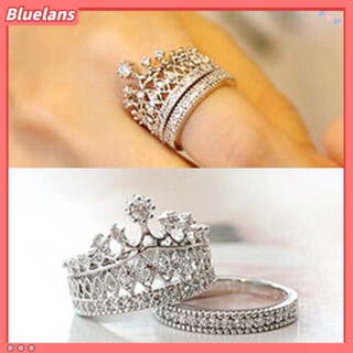 Crown Statement แหวน 2 Band Stack Rhinestone Alloy ส่วนลด100 บาท โค้ด