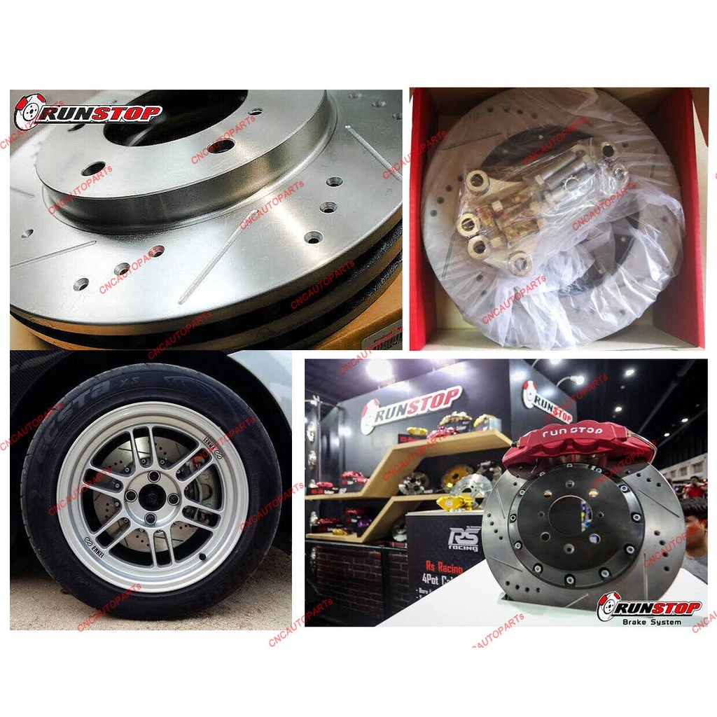 runstop-จานเบรค-mitsubishi-cyclone-l200-ไซโคลน-จานเบรคแต่งเจาะรูเซาะร่อง-คู่หน้า-slot-2ชิ้น