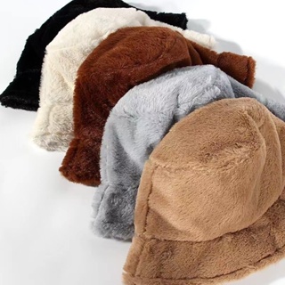 ภาพขนาดย่อของภาพหน้าปกสินค้า(L)หมวกทรงบัคเก็ต กันหนาว ขนเทียมนุ่มอุ่น จากร้าน r_nice บน Shopee ภาพที่ 5