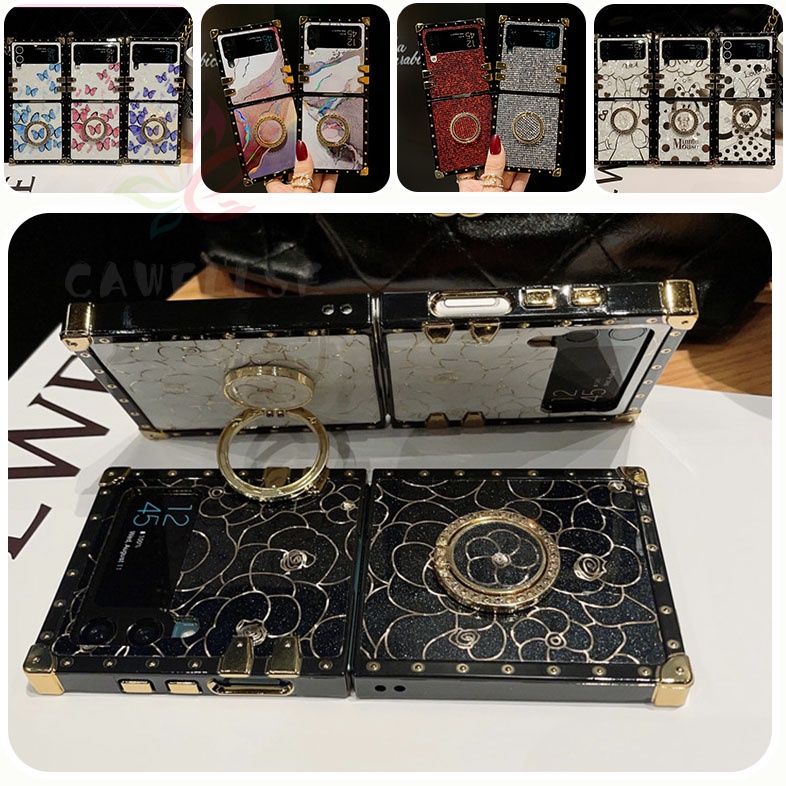 เคสโทรศัพท์มือถือ-กันกระแทก-แต่งกลิตเตอร์-พร้อมแหวนขาตั้ง-หรูหรา-สําหรับ-samsung-galaxy-z-flip-4-z-flip-3-z-flip-4-z-flip-3
