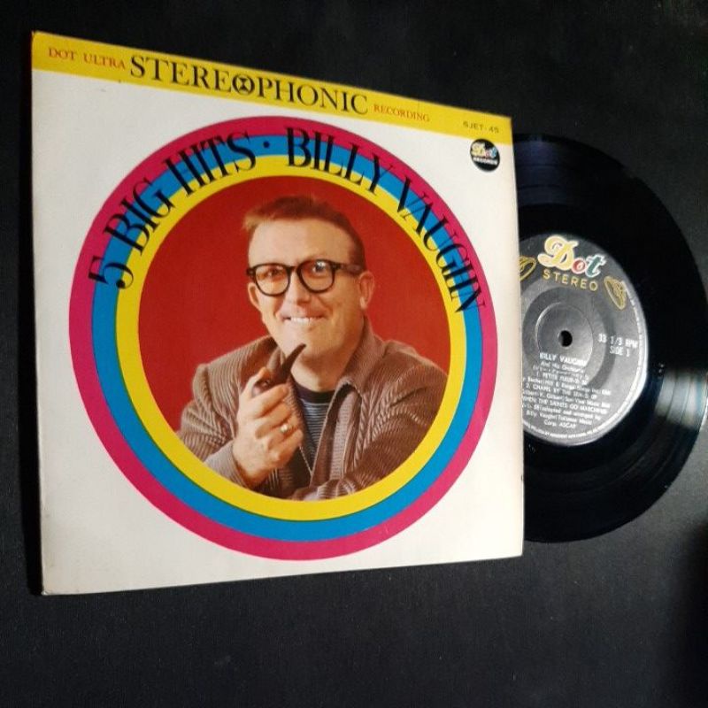 แผ่นเสียง 7 นิ้ว Billy Vaughn 5 เพลงฮิต ศิลปินยอดนิยมในอดีต ทดลองฟังได้