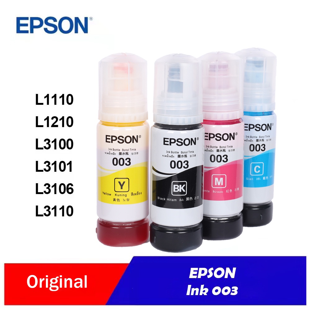 EPSON Ink 003 Original หมึกเติมแท้สำหรับ EPSON L3110 L3210 L3216 L3150 ...