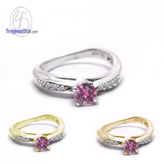 Finejewelthai-แหวนทัวร์มาลีน-พิ้งค์ทัวร์มาลีน-แหวนพลอย-พลอยแท้-Pink-Tourmaline-Silver-Ring-R1282tm (เลือกสีตัวเรือนได้)