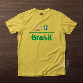 เสื้อยืด พิมพ์ลาย Brazil World Cup สไตล์บราซิล