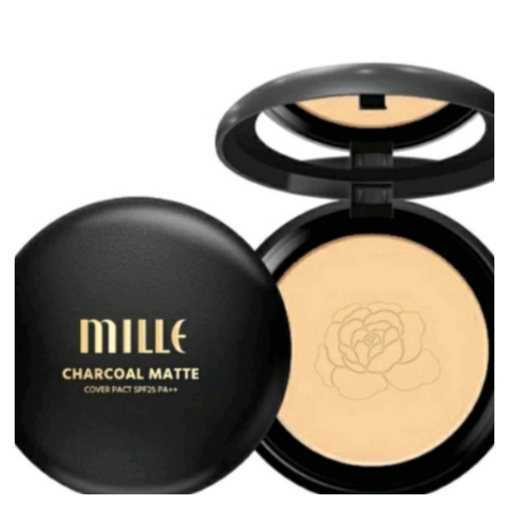 mille-แป้งชาร์โคลผสมรองพื้น-charcoal-matte-cover-pact-spf25-pa-11g