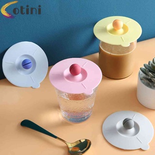 Cute Cup Dust Cover Dustproof Drinking Cup Lids Glass Mugs Cap with Spoon Holder