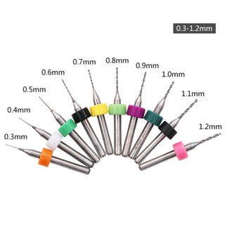 DHL 50Sets 10pcs/Set 0.3mm to 1.2mm PCB Mini Drill Bit Tungsten Steel Carbide for Print Circuit Board CNC Drill Bits Mac