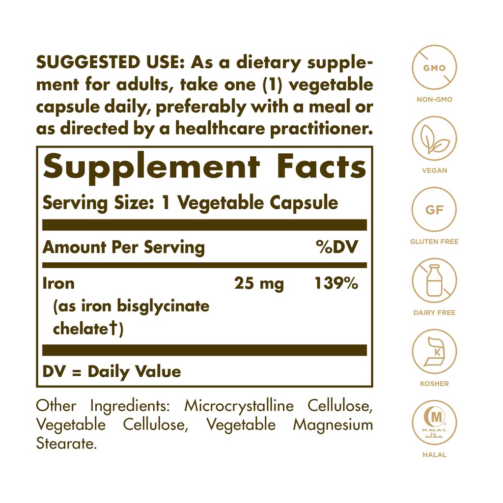 solgar-gentle-iron-25-mg-ธาตุเหล็ก