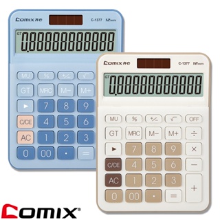 Comix C-1377 Calculator เครื่องคิดเลขแบบตั้งโต๊ะ สีพาสเทล รับประกัน 1 ปี !! (แพ็ค 1 ชิ้น) อุปกรณ์สำนักงาน เครื่องเขียน