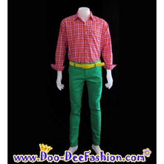 เสื้อสีสดผู้ชาย 44-003 เชิ้ตผู้ชายสีสด ชุดแหยม เสื้อแบบแหยม ชุดย้อนยุคผู้ชาย เสื้อผู้ชายสีสด (ไซส์ L)