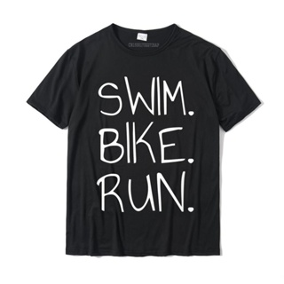 เสื้อยืดสีพื้น Yüzmek bisiklet Run triatlon T-Shirt tasarımcısı eğlence üstleri Tees pamuk tişörtleri erkekler için noel