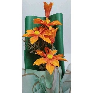 ช่อดอกไม้ประดิษฐ์-โทนดอกไม้สีส้ม-ตกแต่งหรูหราสวยงาม-สำหรับแสดงความยินดีในโอกาสต่างๆ-ขนาดสูงราว-55-ซม