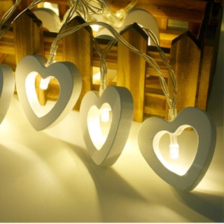 [Biho] ฮอต! ไฟ LED 10ดวง ไม้ รูปหัวใจ สําหรับประดับตกแต่งงานปาร์ตี้ วันวาเลนไทน์