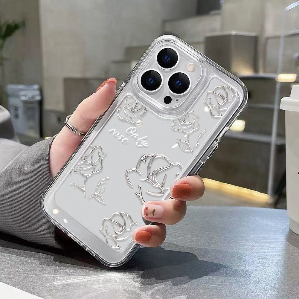 ดอกกุหลาบ-เคสสำหรับไอโฟน-xr-11-13-เคสใส-เคสมือถือสุดฮิตใน-case-for-iphone-11-12-13-14-pro-max-x-xs-14-plus-7-8-se-7p-8p