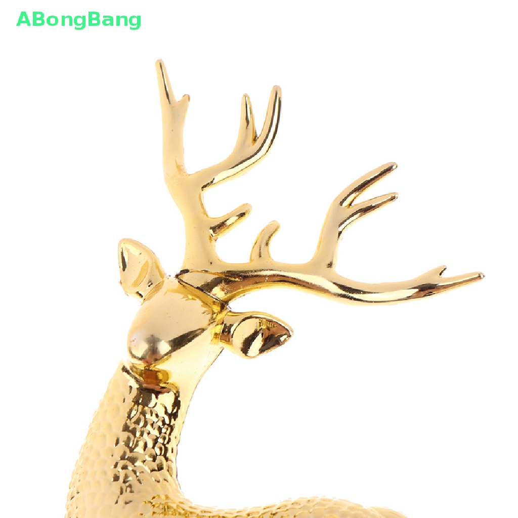 abongbang-ท็อปเปอร์พลาสติก-รูปกวางเอลก์คริสต์มาส-สีทอง-สําหรับตกแต่งเค้ก-ขนมหวาน-ของขวัญเด็ก-1-ชิ้น