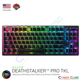 Razer DeathStalker V2 Pro TKL Wireless Low-Profile RGB Tenkeyless Optical Keyboard - Linear Optical Switch (Red) ENG Key
