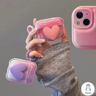 เคสหูฟังบลูทูธไร้สาย ซิลิโคนแข็ง ไล่โทนสี 3D สําหรับ Airpods 1 2 3 pro