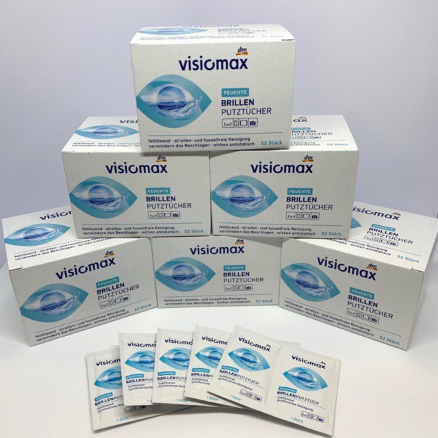 พร้อมส่งจากกทม-กระดาษเช็ดแว่น-ยี่ห้อ-visiomax-ของแท้นำเข้าจากเยอรมัน-52ชิ้น-กล่อง