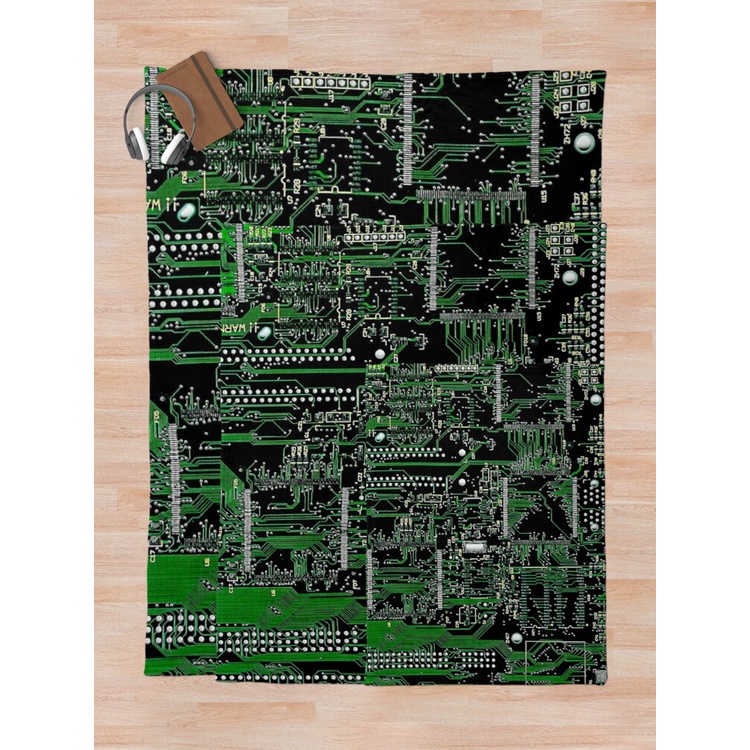 circuit-board-green-throw-blanket-blanket-luxury-brand