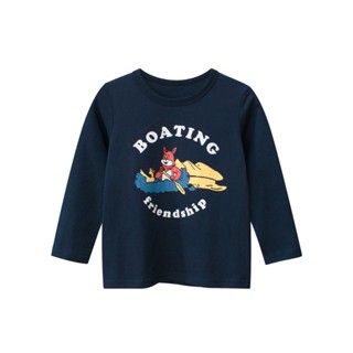 27home เสื้อแขนยาวเด็ก เสื้อยืดเด็ก HT3012 กระต่าย กับ เป็ด พายเรือ BOATING