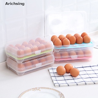 <Arichsing> ลดราคา กล่องพลาสติก 15 ช่อง สําหรับใส่ไข่ ใส่อาหารในตู้เย็น ห้องครัว