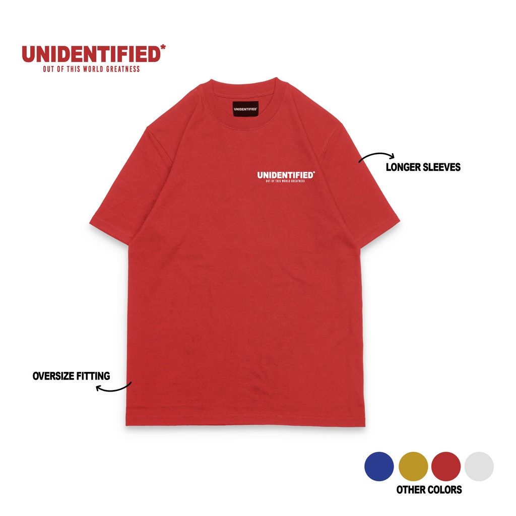 เสื้อยืดผ้าฝ้ายพิมพ์ลายขายดี-unidentified-essential-red-oversized-tees-by-the-union-brand