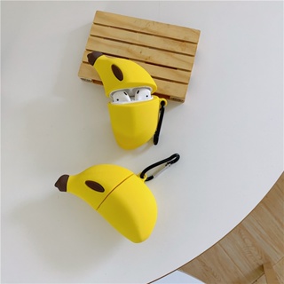 เคสหูฟังบลูทูธไร้สาย ซิลิโคนนิ่ม ลายกล้วย สําหรับ Apple Airpods Pro 2 Case 3 1