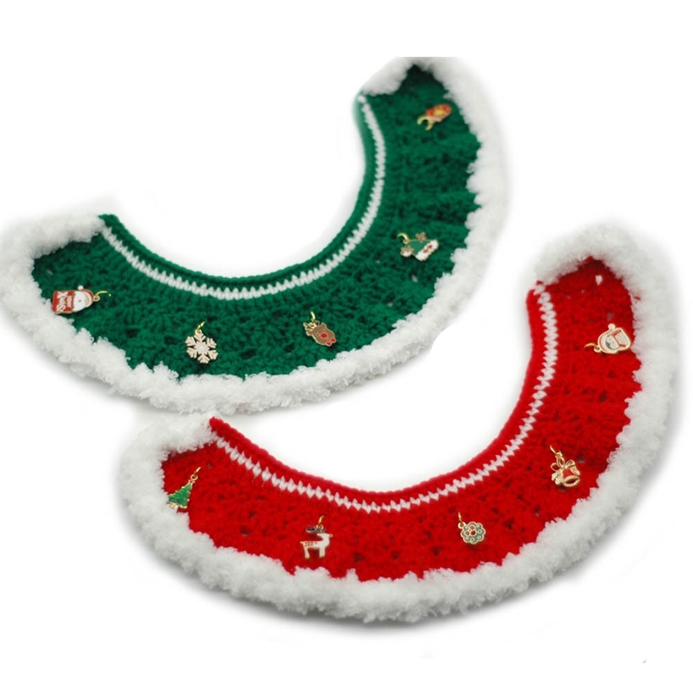 ปลอกคอ-ผ้าพันคอ-ผ้ากันเปื้อน-ของเล่นสําหรับสัตว์เลี้ยง-แมว-สุขสันต์วันคริสต์มาส