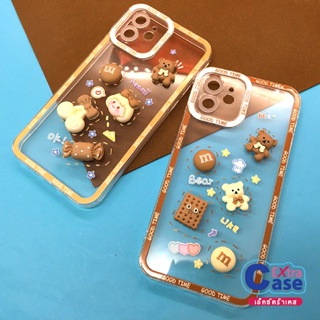 7PLUS 11 12 12PROMAX 13 เคสมือถือนิ่มใสกันกล้อง ซิลิโคน TPU ติดการ์ตูนน่ารัก