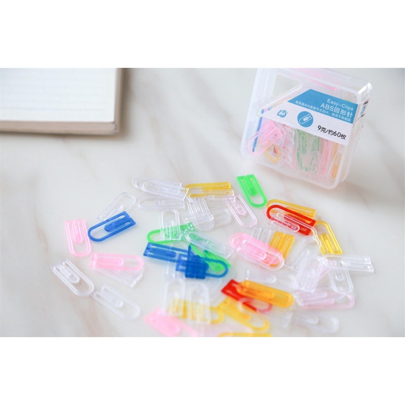คลิปหนีบกระดาษพลาสติกคละสี-plastic-papaer-clips-พร้อมส่ง