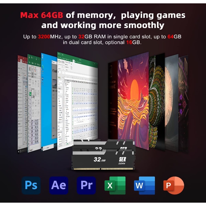 Beelink SER5 Mini PC Wins 11 Pro, AMD Ryzen 5 5600H (up to 4.2GHz