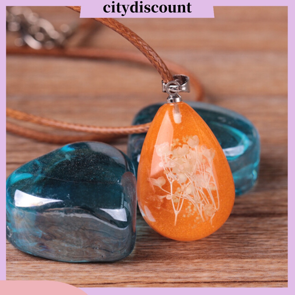 lt-citydiscount-gt-จี้สร้อยคอรูปทรงหยดน้ําดอกไม้แห้งเรืองแสงในที่มืด