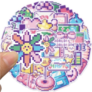 🧡พร้อมส่ง🧡gameboy pixel โมเสก การ์ตูน ซูเปอร์มาริโอ มาร์เวล โดเรม่อน DISNEY pokemon 45แผ่น sticker กันน้ำ สติ๊กเกอร์