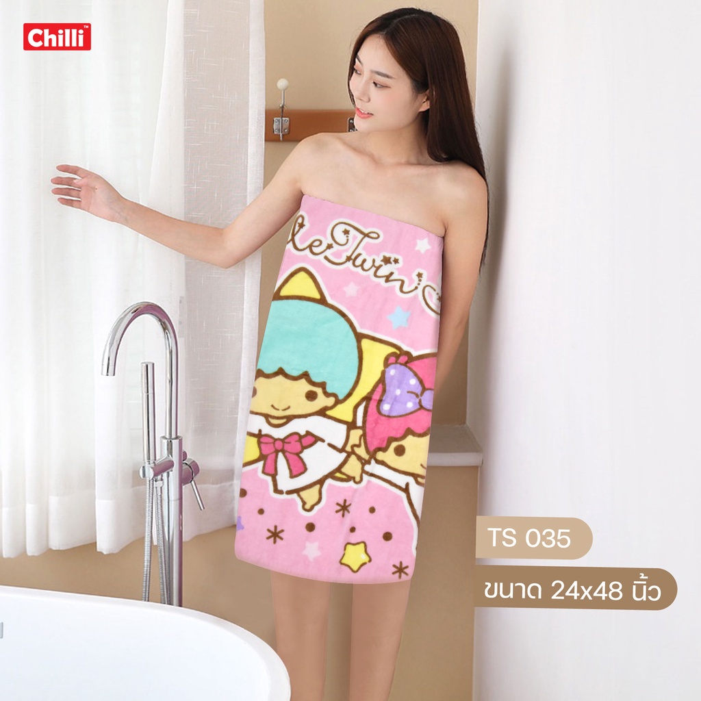 ของแท้-100-sanrio-towel-ผ้าเช็ดตัว-ผ้าขนหนู-twin-star-towel-ts-035-ขนาด-24x48-นิ้ว