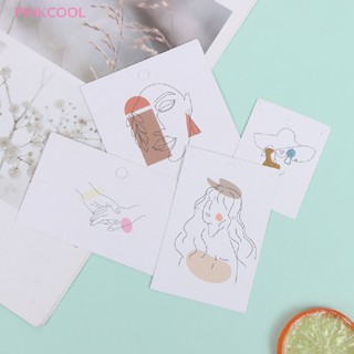 Pinkcool ขายดี ป้ายแท็กกระดาษ สําหรับใส่เครื่องประดับ สร้อยคอ ต่างหู 50 ชิ้น