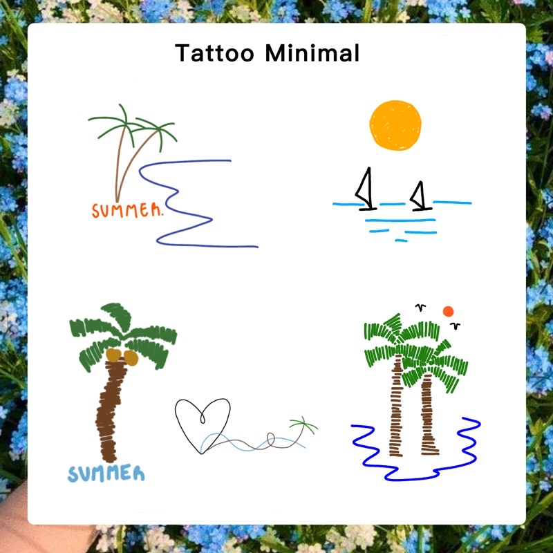 พร้อมส่ง-tattoo-minimal-summer-set