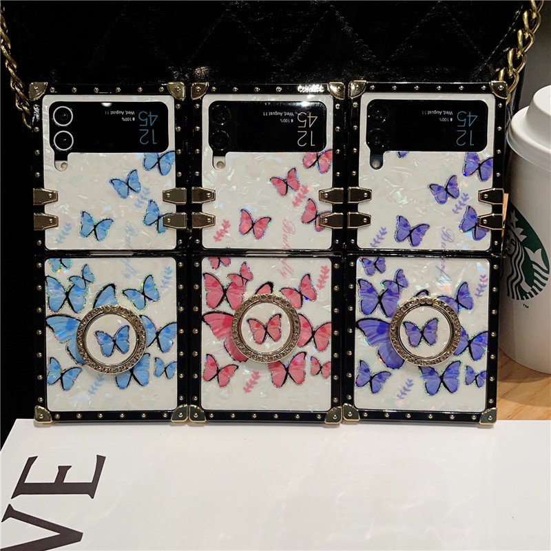 เคสโทรศัพท์มือถือ-กันกระแทก-แต่งกลิตเตอร์-พร้อมแหวนขาตั้ง-หรูหรา-สําหรับ-samsung-galaxy-z-flip-4-z-flip-3-z-flip-4-z-flip-3