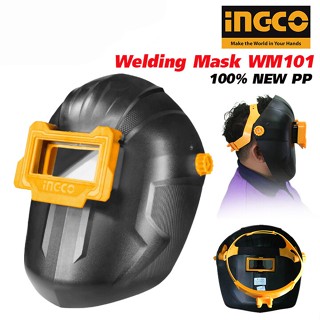 INGCO หน้ากากอ๊อก หน้ากากเชื่อม สวมหัวเปิด-ปิดได้ สีดำ รุ่น WM101