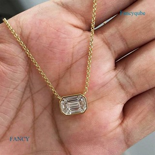 Fancy ใหม่ สร้อยคอ จี้เรขาคณิต ประดับเพทาย เครื่องประดับแฟชั่น สําหรับผู้หญิง