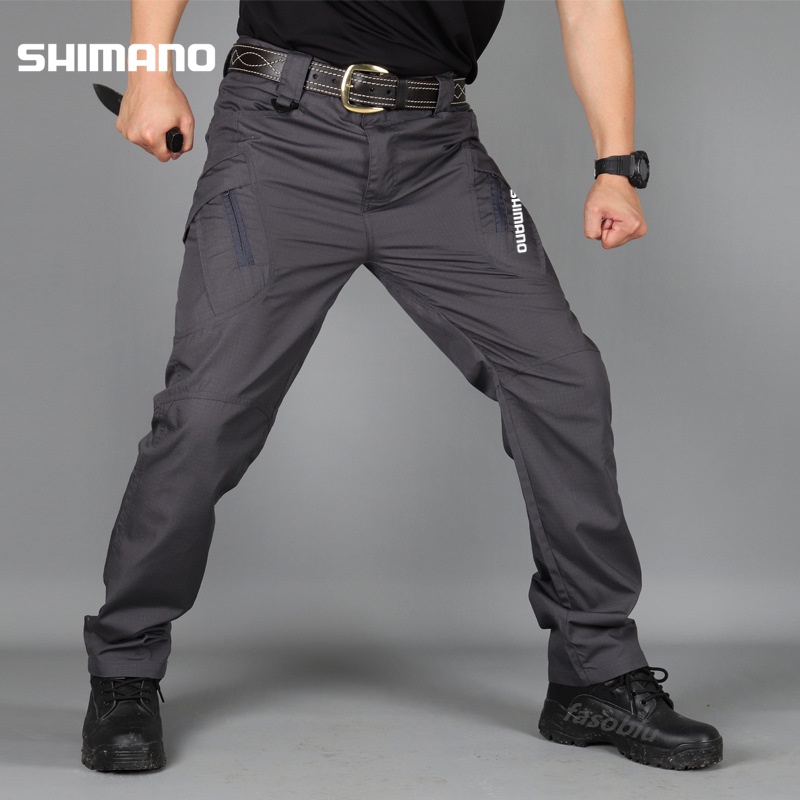shimano-กางเกงตกปลา-กันน้ํา-หลายกระเป๋า-ทนทาน-สําหรับผู้ชาย