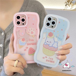 เคสโทรศัพท์มือถือนิ่ม ลายการ์ตูนหมีไอศกรีม สตรอเบอร์รี่น่ารัก สําหรับ Redmi 9T 12C 10 9 9A 10A 9C NFC Redmi Note 10 11 10s 8 9 11s 10Pro 9pro 9s 11pro + POCO X3 NFC Pro M3 Mi 11T Pro เคส TPU